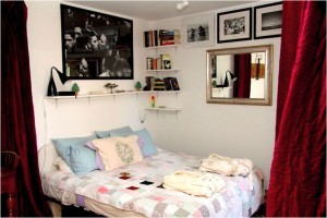 BED CURTAINS OPEN 